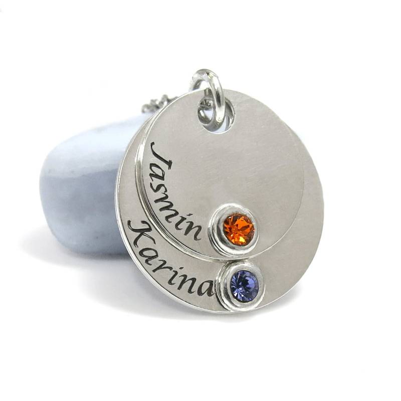 Personalisierte Mutter Halskette, Benutzerdefinierte Silber Name Frauen Namen Personalisierte Gravierte Familie Birthstone Halskette von JonJonJewel