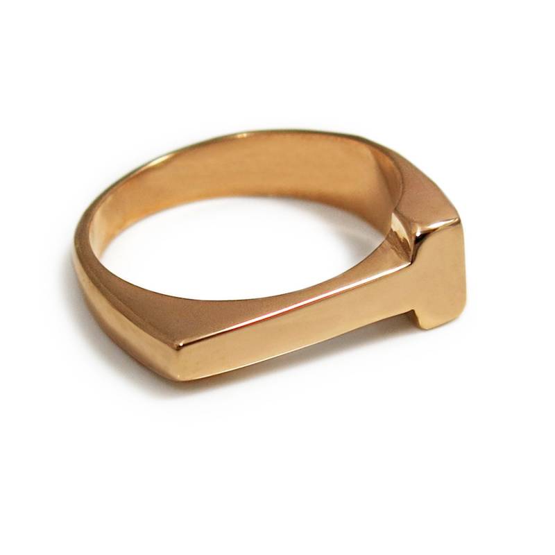 Roségold Initial Ring, Personalisierter Buchstabe Namensring, Alphabet Gold T Ring von JonJonJewel