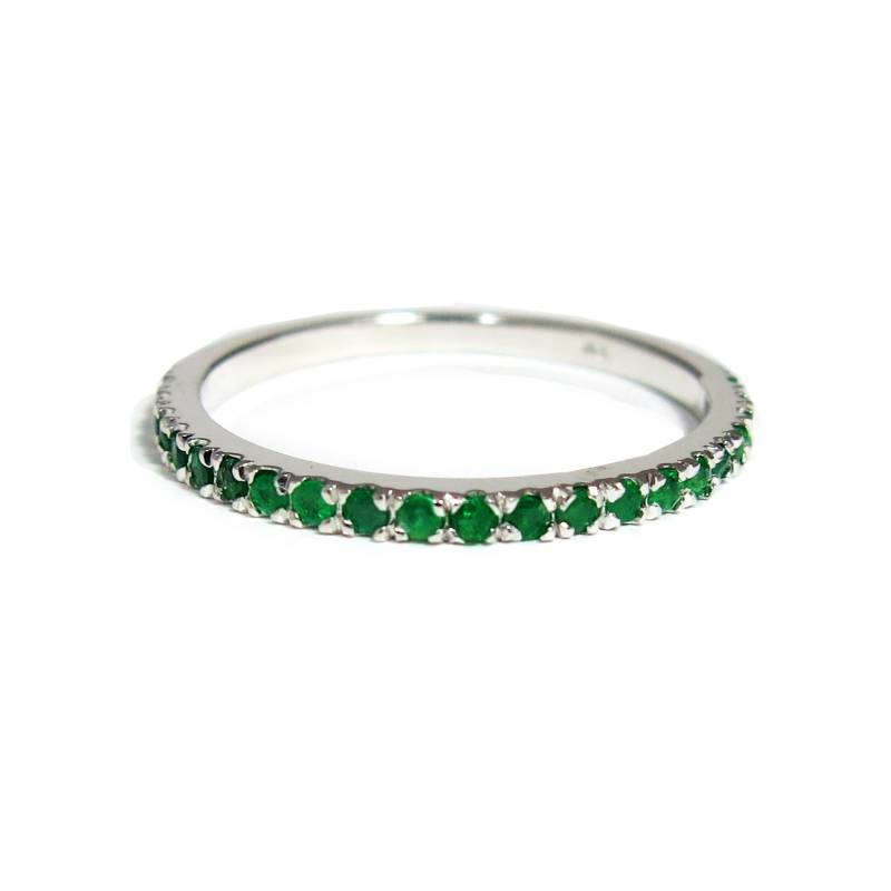 Smaragd Ring, Edelstein Ehering, Schmuck Frauen, Grüner Stein Birthstone Gold Ewigkeit Ring von JonJonJewel