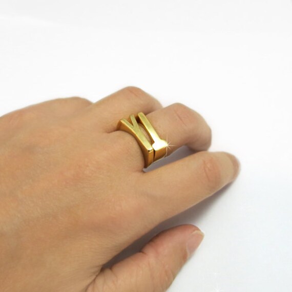 stapelbare Anfangsringe, Personalisierte Initialringe, Buchstabenringe, Buchstabenringe von JonJonJewel