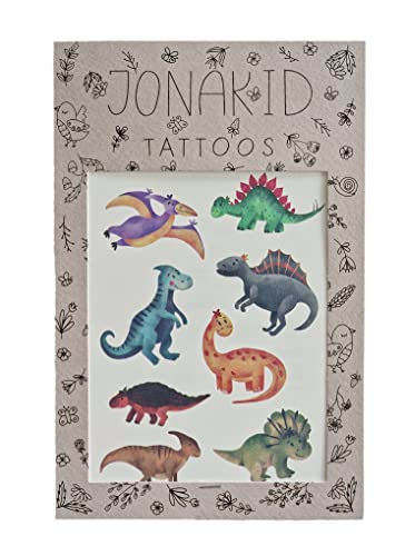 Kindertattoos, Temporäre Tattoos, Dinosaurier, Blumen, Meerestiere, Früchte, Mix (Dinosaurier) von Jonakid