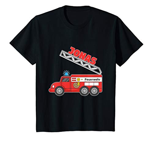 Kinder Kinder Feuerwehr Feuerwehrauto Feuerwehrmann Name Jonas T-Shirt von Jonas Feuerwehr Geschenk