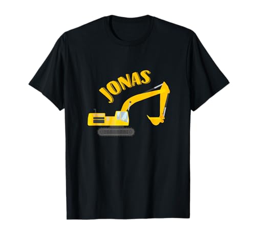 Jonas Vorname Jungen Personalisiertes Bagger T-Shirt Jonas Vorname Jungen Personalisiertes Bagger T-Shirt von Jonas Namen Shirts für Kinder
