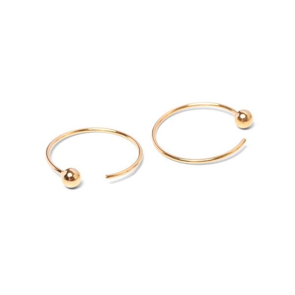 Jonathan Radetz Jewellery - Creole SPHERE, Gold 585, 14 Karat, Durchmesser 20 - 30 mm, Handmade in Germany von Jonathan Radetz Jewellery