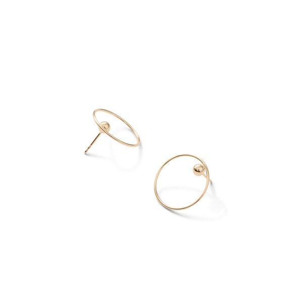 Jonathan Radetz Jewellery Stecker EFFECT, Gold 585, 14 Karat, Durchmesser 20 mm, Handmade in Germany, JRJ von Jonathan Radetz Jewellery