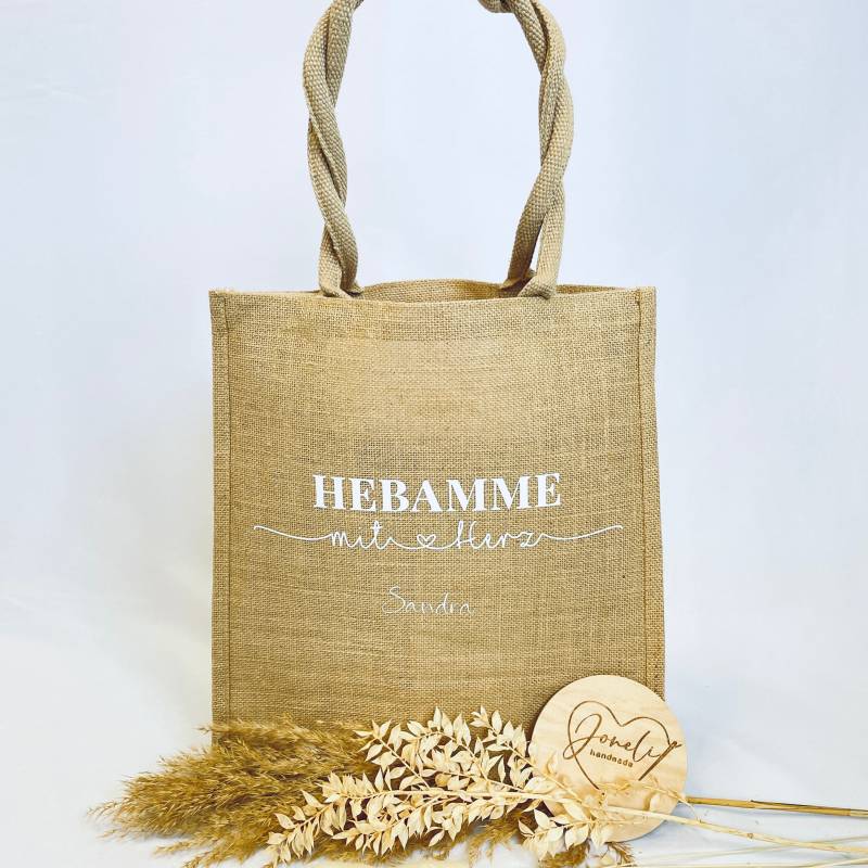 Hebamme Mit Herz Untersch. Designs, Abschiedsgeschenk Verschiedene Taschen Und Größen von JoneliHandmade