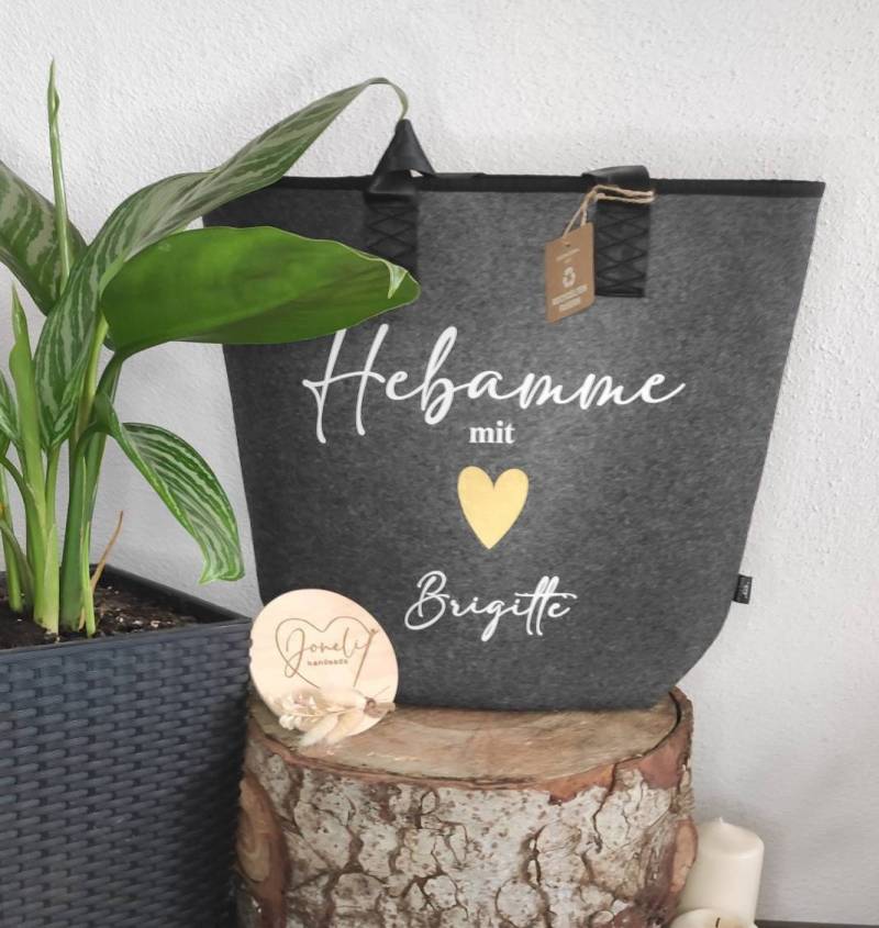 Hebamme Mit Herz Untersch. Designs, Abschiedsgeschenk Verschiedene Taschen Und Größen von JoneliHandmade