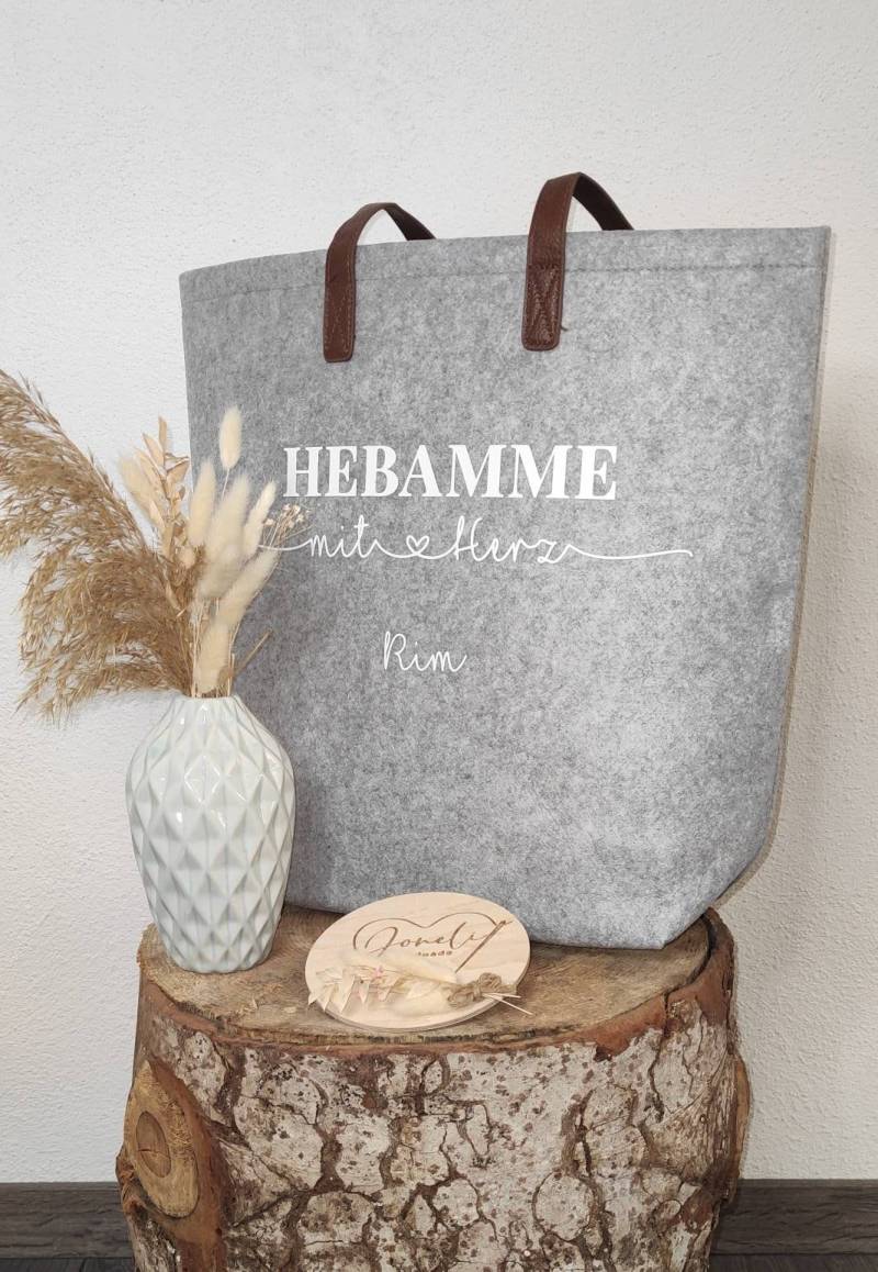 Hebamme Mit Herz Untersch. Designs, Abschiedsgeschenk Verschiedene Taschen Und Größen von JoneliHandmade