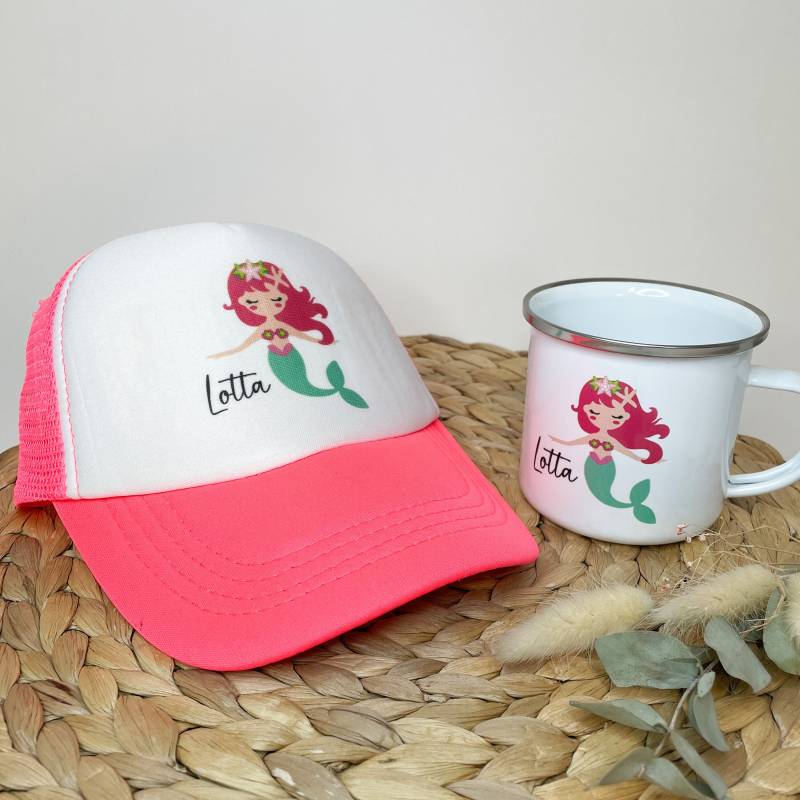 Personalisierte Cap & Tasse/Meerjungfrau /Geschenk-Set/ Mütze Snapback Für Kinder Und Teenager/ Verschiedene Farben von JoneliHandmade