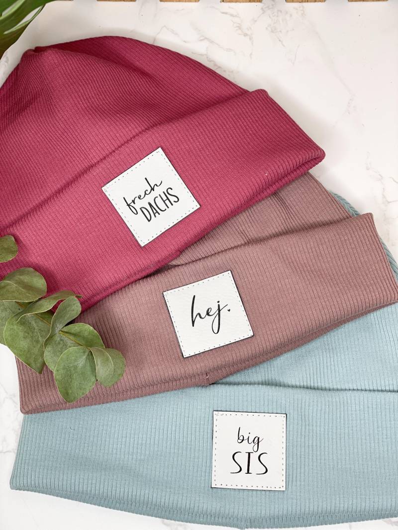 statement Beanie/Mütze Set/ Dreieckstuch/ Mit Liebe Genähte Und Personalisierte Hipster Für Kinder Erwachsene von JoneliHandmade