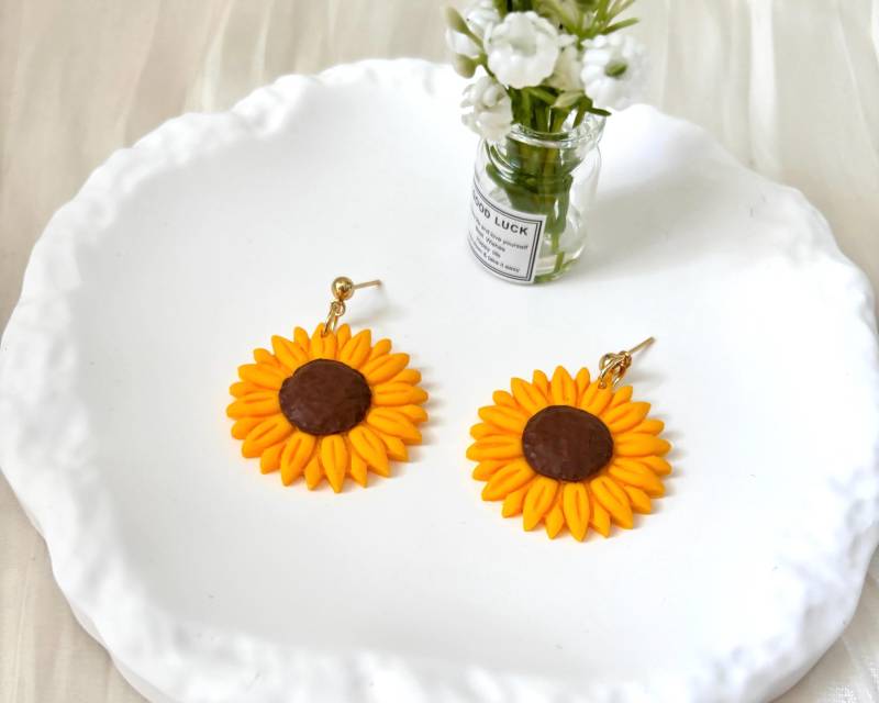 Sonnenblumen Ohrringe | Fimo |statement Sunflower Sonnenblumen Ohrringe | Fimo |statement Sunflower von Jonellaa