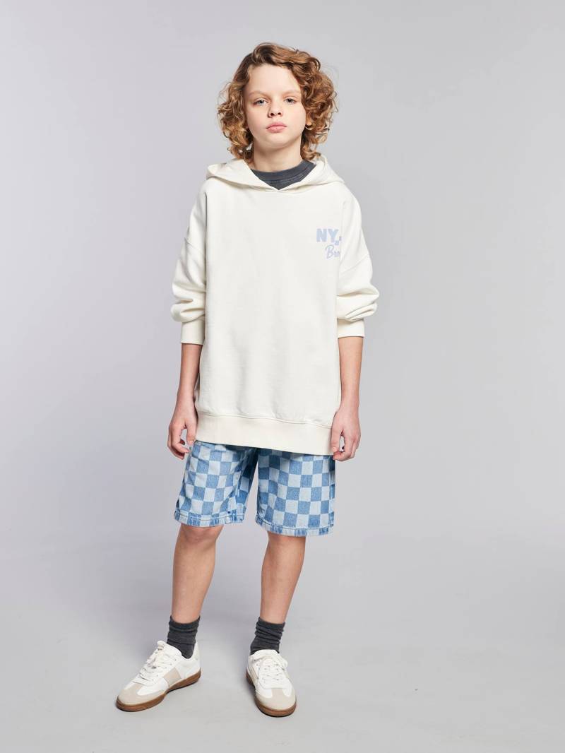 Jungen Jeans-Bermudas mit Schachbrettmuster in Loose-Fit von Jonen