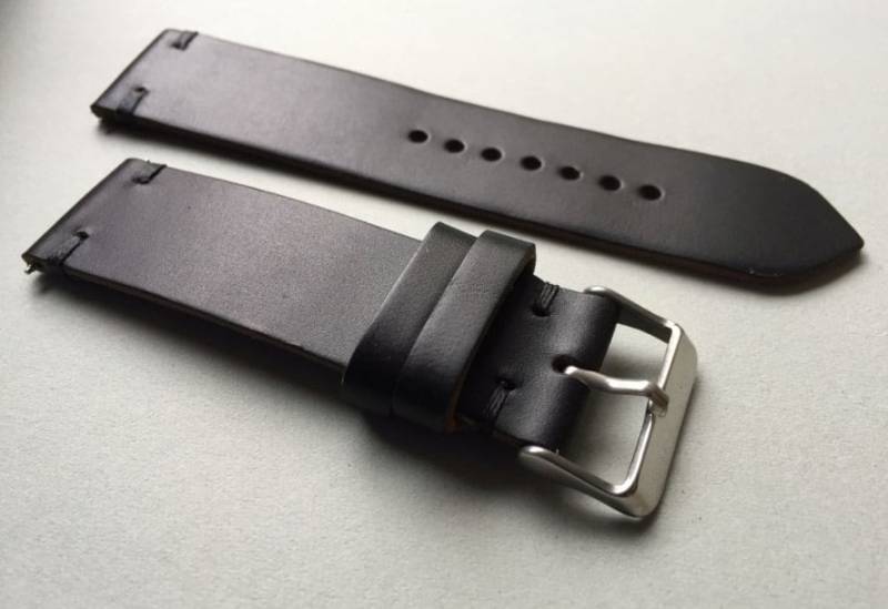 Armband Aus Schwarzem Horween Chromexcelleder, Band 18 Mm, 19 20 21 22 Mm Armband Aus Schwarzem Horween Chromexcelleder, Band 18 Mm, 19 20 21 22 Mm von JonesInTokyo