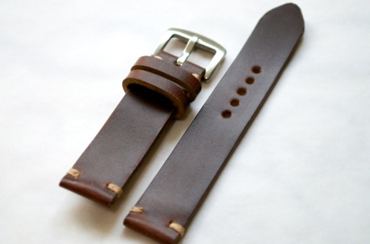 Braun Horween Chromexcel Leder Handgemachtes Uhrenarmband 16 Mm, 17 18 19 20 21 22 Mm Braun Horween Chromexcel Leder Handgemachtes Uhrenarmband 16 Mm, 17 18 19 20 21 22 Mm von JonesInTokyo