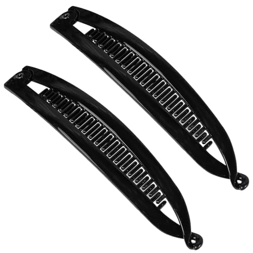 Bananenclip dickes Haar, Bananenklammern für dünne Haare - Doppelte Bananenclip Barrettes Claw Clincher Combs - 2x Classic Strong Hold-Accessoires für Styling-Styling-Styling für Frauen Mädchen von Jongyumo
