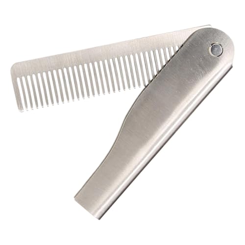 Bartkamm Klappbar, Taschenbartkamm, Antistatischer Pflegekamm Edelstahlkamm, Kammtasche für Männer, Schnurrbartformkamm für das Friseurhandwerk und Täglichen Gebrauch Bartkamm Klappbar, Taschenbartkamm, Antistatischer Pflegekamm Edelstahlkamm, Kammtasche für Männer, Schnurrbartformkamm für das Friseurhandwerk und Täglichen Gebrauch von Jongyumo