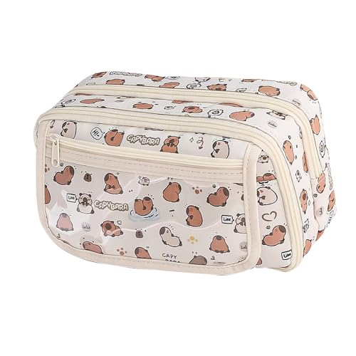 Jongyumo 2 Stück Capybara Federmäppchen, Capybara Federmäppchen, Student Zipper Capybara Pencil Bag, Large Capacity Pencil Case, Exquisites Design, Große Kapazität, Multifunktionaler Einsatz von Jongyumo
