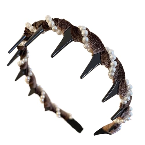 Perlenstirnbandzahn, Perlenstirnband - Wellenhaarzubehör | Mode Perlhirnbänder nicht rutschfeste Zähne Haarband Haare Accessoires für Frauen Perlenstirnbandzahn, Perlenstirnband - Wellenhaarzubehör | Mode Perlhirnbänder nicht rutschfeste Zähne Haarband Haare Accessoires für Frauen von Jongyumo