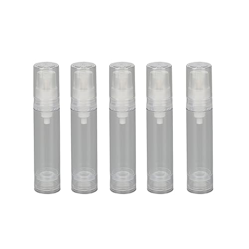 10 Ml Nachfüllbares Pumpflaschen-Set, 5 Transparente Vakuumbehälter für Grundierung, Serum, Gesichtscreme, Einfach zu Drücken und Aufzutragen, Geeignet für Reisen, DIY-Hautpflege von Jonlaki