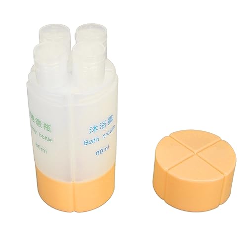 4-in-1-Toilettenartikelspenderflasche, Kleiner Wiederverwendbarer Toilettenartikelbehälter für Shampoo-Lotion, Tragbare Leere Toilettenartikelflasche für Reisen, Fitnessstudio, von Jonlaki