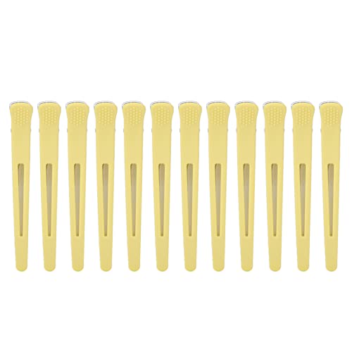 Entenschnabel Haarspange, Haarspangen Zum Styling Verhindern Rutschen, Haarschneidespange für Männer Frauen, Haarstyling Make Up Gelb 12St von Jonlaki