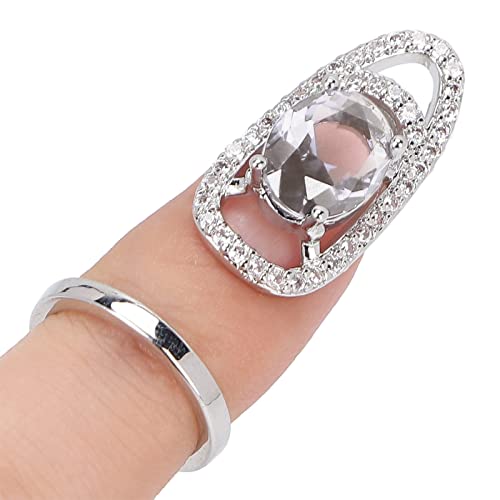 Frauen-Fingernägel-Ring, Strass-Fingernagelringe, Nagelring-Dekorationsspitze, Nail-Art-Fingerspitze für Frauen und Mädchen (Weiss) von Jonlaki