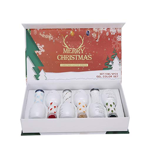 Jonlaki 6 Farben Nail Art Gel Manicure Polish Set Glitzer Einweichen Nagelwerkzeug für Arbeit Datum Party Winterzeremonie von Jonlaki
