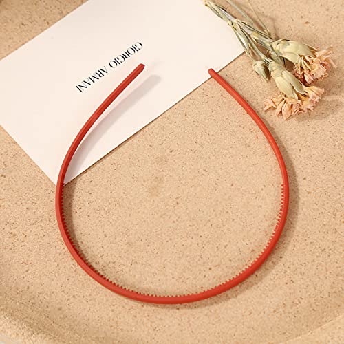Jonlaki Matte Stirnband Frauen Rein Farbe Haarband Elegantes Haarzubehör Urlaub Party Dating 0,5 Cm (ORANGE) von Jonlaki