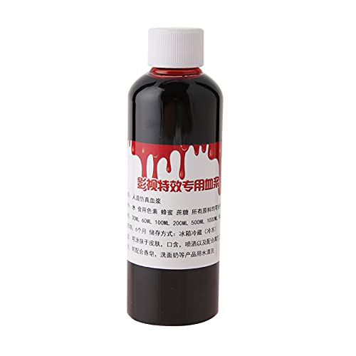 Kunstblut,Blut-Make-up-Werkzeug für Halloween-Kostümpartys,Vampir-Monster-Zombie-Make-up,Kunstblut-Make-up für Wundnarben (100 ml frisches Blut) von Jonlaki