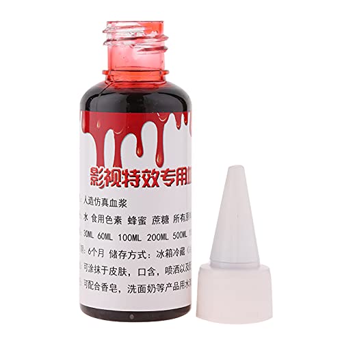 Kunstblut,Blut-Make-up-Werkzeug für Halloween-Kostümpartys,Vampir-Monster-Zombie-Make-up,Kunstblut-Make-up für Wundnarben (30 ml frisches Blut) von Jonlaki