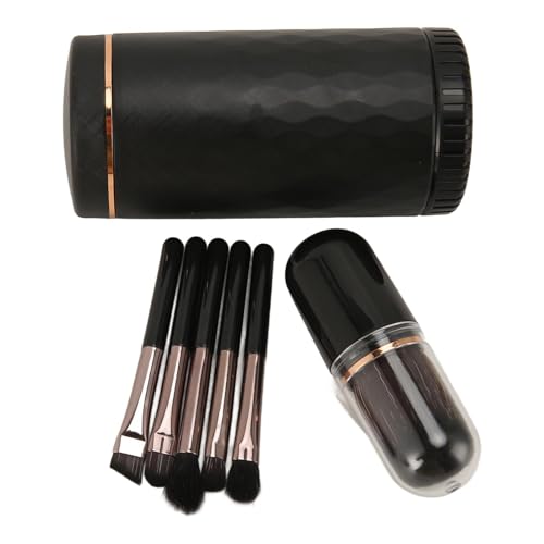 Make-up-Pinsel-Set, Kosmetikpinsel-Set mit Aufbewahrungseimer, 6-in-1-Make-up-Pinsel für Puder, Lidschatten, Eyeliner, Lippen, für Schönes Make-up (BLACK) von Jonlaki