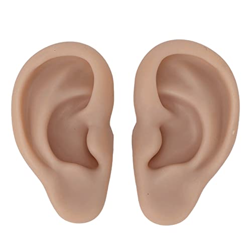 Silikon-Ohr, Simulations-Ohr-Modell, Weiches Gefälschtes Silikon-Ohr-Modell für Ohrringe, Schmuck-Display, Piercing-Praxis für Anfänger (Dunkle Hautfarbe) von Jonlaki