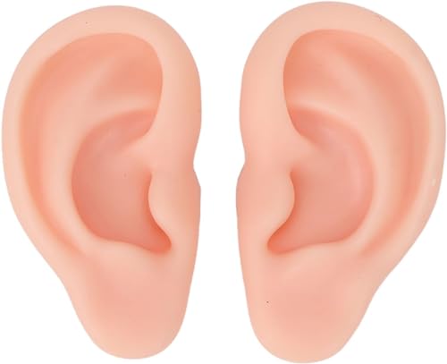 Silikon-Ohr, Simulations-Ohr-Modell, Weiches Gefälschtes Silikon-Ohr-Modell für Ohrringe, Schmuck-Display, Piercing-Praxis für Anfänger (Helle Hautfarbe) von Jonlaki