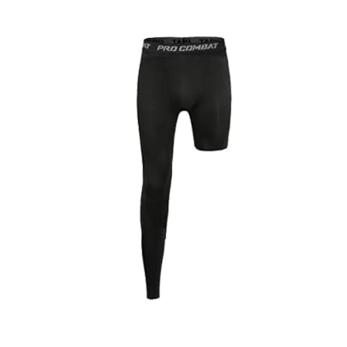 Jonscart Kompressionsstrumpfhose mit einem Bein, lange Hose, Basketball, Sport, Unterwäsche, aktive Tight, Schwarz-rechts-lang, Groß von Jonscart