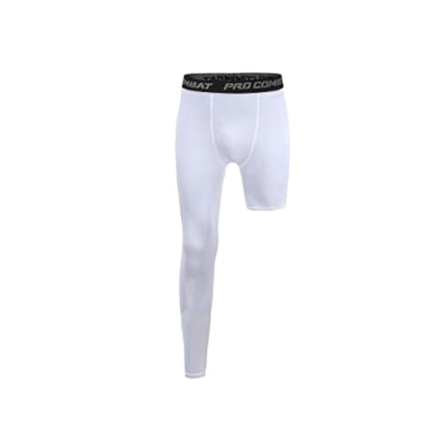 Jonscart Kompressionsstrumpfhose mit einem Bein, lange Hose, Basketball, Sport, Unterwäsche, aktive Tight, weiß-rechts-lang, Groß Jonscart Kompressionsstrumpfhose mit einem Bein, lange Hose, Basketball, Sport, Unterwäsche, aktive Tight, weiß-rechts-lang, Groß von Jonscart