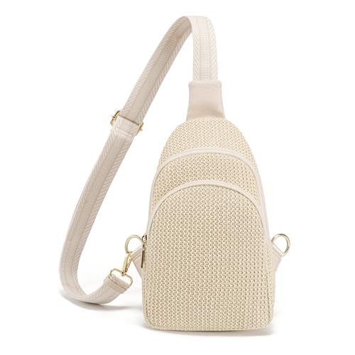 Jonvikki Stroh-Crossbody-Tasche für Damen, 2025, gewebtes Stroh, Strandtasche, Sommer-Geldbörsen, Bast-Schultertasche, Weiße RFID-blockierende Oberfläche, Large Jonvikki Stroh-Crossbody-Tasche für Damen, 2025, gewebtes Stroh, Strandtasche, Sommer-Geldbörsen, Bast-Schultertasche, Weiße RFID-blockierende Oberfläche, Large von Jonvikki