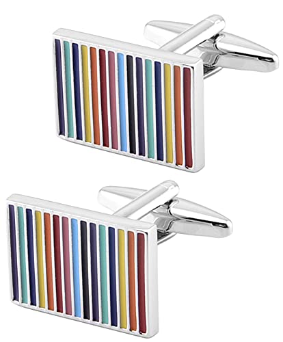 Jonwo Bunt Streifen Rechteck Manschettenknöpfe Herren In Geschenkbox Silber Klassisch Männer Cufflinks Manschettenknöpfe Hochzeit Hemd Party Geburtstag Jubiläum Kleid Jonwo Bunt Streifen Rechteck Manschettenknöpfe Herren In Geschenkbox Silber Klassisch Männer Cufflinks Manschettenknöpfe Hochzeit Hemd Party Geburtstag Jubiläum Kleid von Jonwo