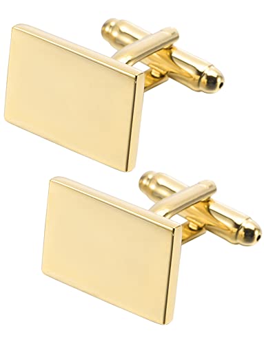 Jonwo Rechteck Glänzend Manschettenknöpfe Herren In Geschenkbox Klassisch Hochzeit Cufflinks Manschettenknöpfe Hemd Tanzparty Ferien Jubiläum Kleid (Golden) von Jonwo