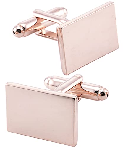 Jonwo Rechteck Glänzend Manschettenknöpfe Herren In Geschenkbox Klassisch Hochzeit Cufflinks Manschettenknöpfe Hemd Tanzparty Ferien Jubiläum Kleid (Roségold) von Jonwo