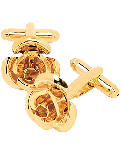 Jonwo Rose Blume Manschettenknöpfe Herren Damen In Geschenkbox Men Cufflinks Manschettenknöpfe Hochzeit Hemd Manschetten Tanzparty Ferien Jubiläum Kleid (14K Vergoldet Manschettenknöpfe) von Jonwo