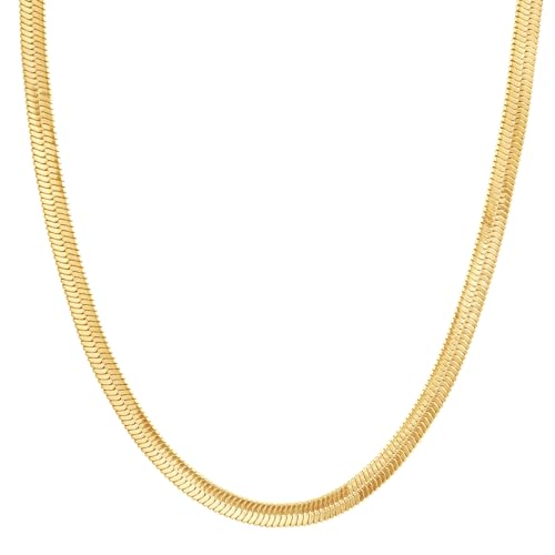 Joo&Rind Choker Kette Damen Gold, Goldkette Damen Ohne Anhänger, Edelstahl Halskette Damen, Verstellbare Schlangenkette Schmuck Damen, Geschenke Für Frauen von Joo&Rind