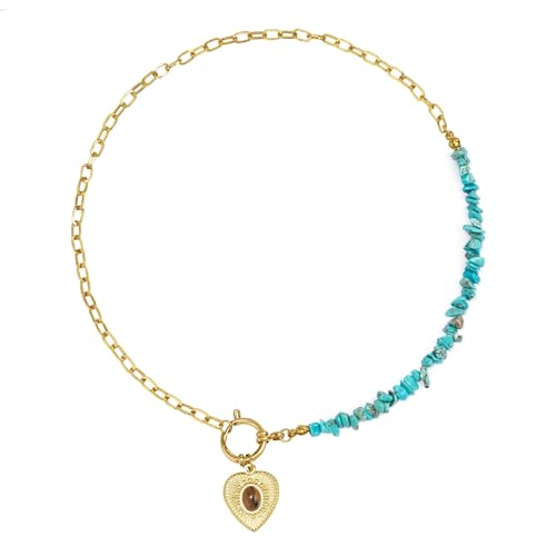 Joo&Rind Halskette Gold Damen Stapelbare 18K Vergoldete Edelstahl Seestern Kette Wasserfest Boho Muschelkette Frauen Sommer Schmuck für Geschenk von Joo&Rind