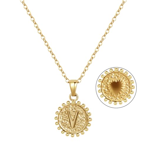 Joo&Rind Halskette Damen Goldkette mit Buchstaben, Hypoallergene Initialen Buchstabe Kette mit Initialen Anhänger, 18K Choker Kette Damen, Personalisierte Schmuck Geschenke für Frauen von Joo&Rind