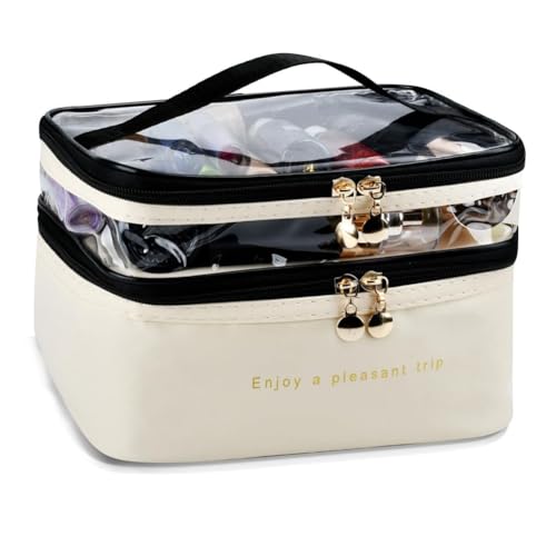 Jooehyer Transparenter Make-Up-Organizer f¨¹r Unterwegs, Gro?e Aufbewahrungstasche f¨¹r Hautpflegeprodukte in Milchigem von Jooehyer