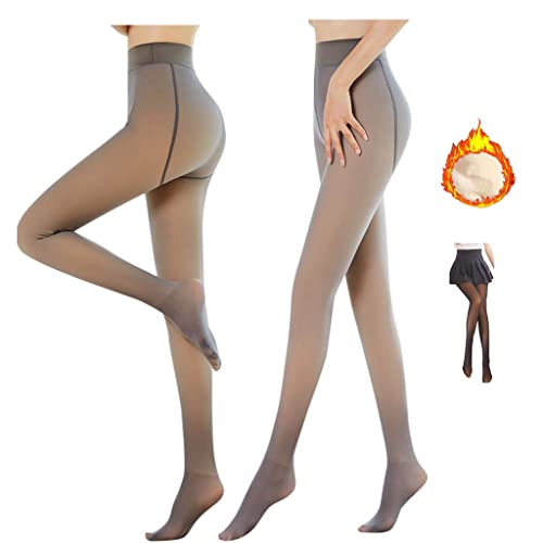 Damen Strumpfhosen Plüschstrümpfe Perfekt Beine abnehmen Gefälschte durchscheinend Warm Fleece Pantyhose -wärmende Thermo strumpfhose für Damen,Thermo verdickte Leggings,Strumpfhosen Damen Winter von Jooffery