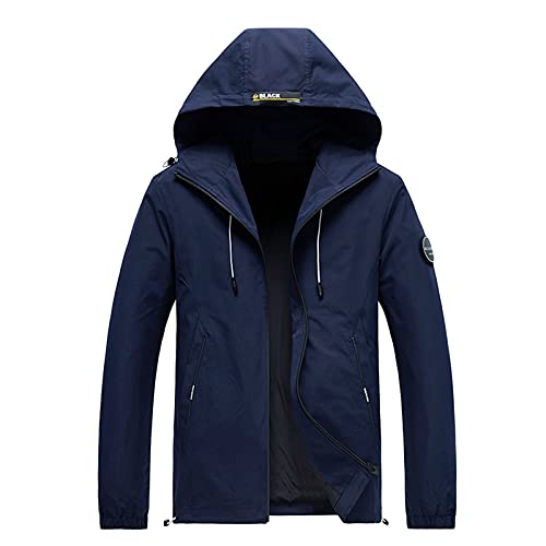 Herren Outdoorjacke Winddicht Atmungsaktiv Regenjacke Leicht mit Kapuze Dünn Windbreaker Jacke Herren Sport Jacken Sonnenschutz Wandernjacke Regenanzug Packbare Windjacke Fahrrad Regenmantel von Jooffery