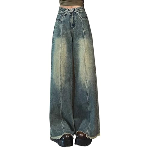 Jooffery Jeans Damen Y2K Cargohose Baggy Denim Hosen Straight Leg Jeanshose Hip Hop Boyfriend Cargo Jeans Vintage Bedruckte Loose Pants 90er E-Girl Streetwear von Jooffery