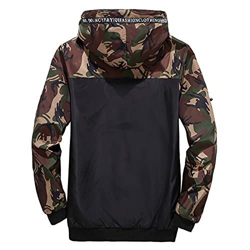 Jooffery Regenjacke Herren Outdoorjacke, Winddicht Atmungsaktiv Leicht mit Kapuze Dünn Windbreaker Jacke Sport Jacken Sonnenschutz Wandernjacke Regenanzug, Armeegrün, L von Jooffery