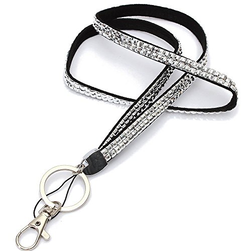 Jooks Schlüsselband mit Strass Bunt Acryl Rhinestone Stil Lanyard Band Halsband Swivel Metal Clip mit Karabinerhaken Schlaufe und Schlüsselring Weiß Jooks Schlüsselband mit Strass Bunt Acryl Rhinestone Stil Lanyard Band Halsband Swivel Metal Clip mit Karabinerhaken Schlaufe und Schlüsselring Weiß von Jooks