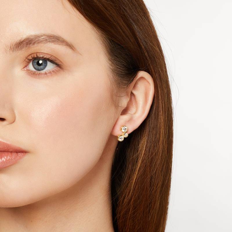 Gelbgold Bubble Drop Ohrringe Mit Zirkonia Steinen Eingestellt von JoolsByJennyBrownCo